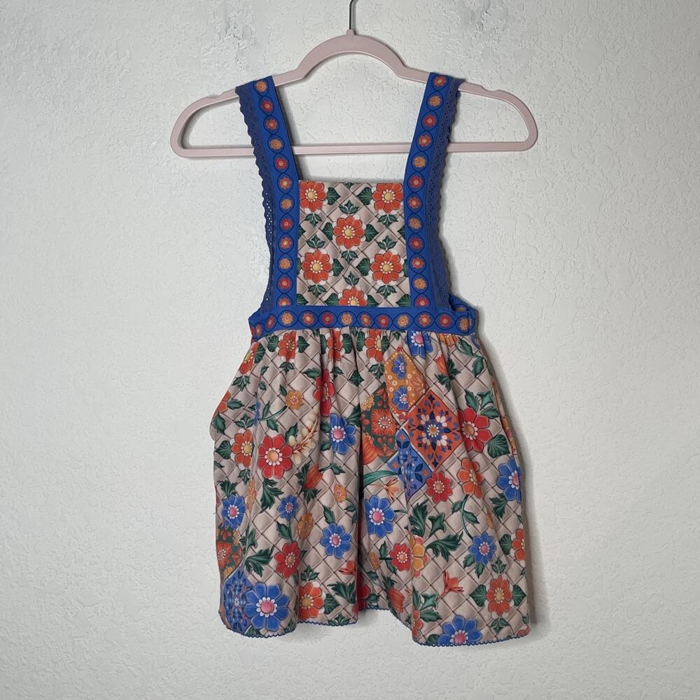 Agua Bendita Tile Valery Girls Dress Size 8 Floral Open Back Resort Multicolor
